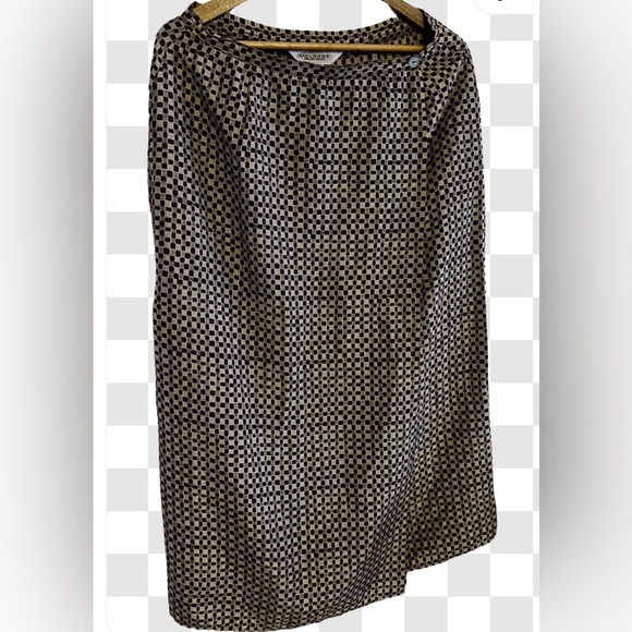 Melrose Floral Collectible Maxi Skirt 100% Silk stamp Two Buttons Vintage brown - Picture 4 of 16